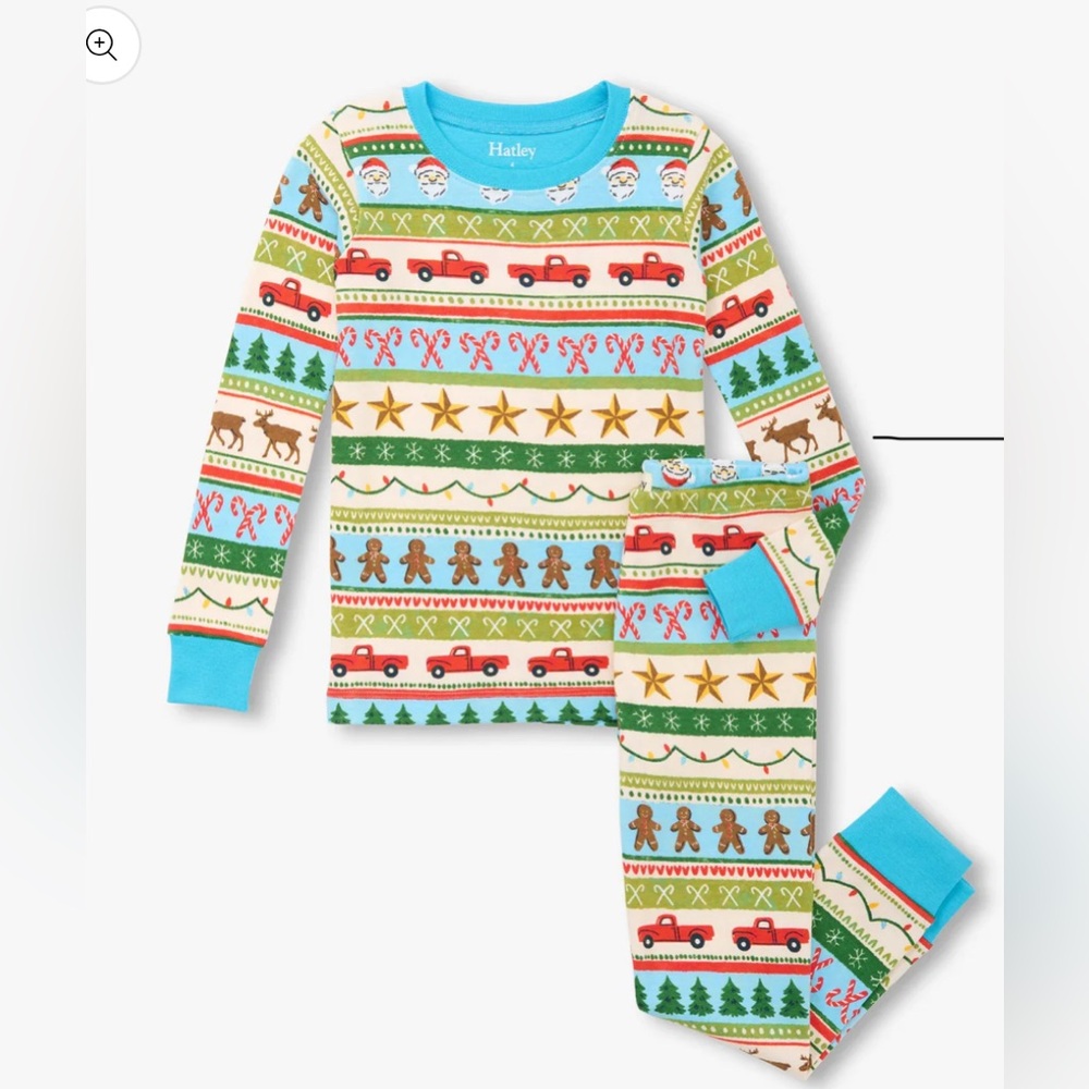 Hatley - Boys Blue Fun Fair Isle Cotton Pajama Set Kids Multicolor